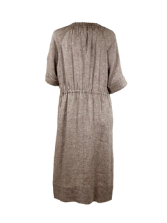 PESERICO(ペセリコ) |襟ダブルリボンデザインドローストリングシャツワンピース