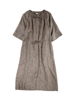 PESERICO(ペセリコ) |襟ダブルリボンデザインドローストリングシャツワンピース