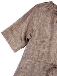 PESERICO(ペセリコ) |襟ダブルリボンデザインドローストリングシャツワンピース