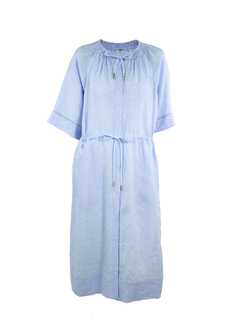 PESERICO(ペセリコ) |襟ダブルリボンデザインドローストリングシャツワンピース