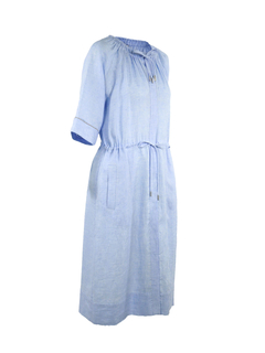 PESERICO(ペセリコ) |襟ダブルリボンデザインドローストリングシャツワンピース