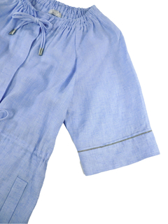 PESERICO(ペセリコ) |襟ダブルリボンデザインドローストリングシャツワンピース