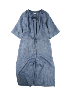 PESERICO(ペセリコ) |襟ダブルリボンデザインドローストリングシャツワンピース