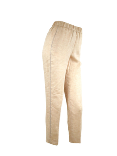 PESERICO(ペセリコ) |サイドボールチェーン麻パンツ