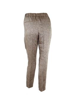 PESERICO(ペセリコ) |サイドボールチェーン麻パンツ