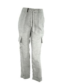 PESERICO(ペセリコ) |テーパード麻カーゴパンツ