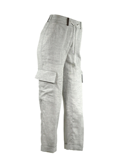 PESERICO(ペセリコ) |テーパード麻カーゴパンツ