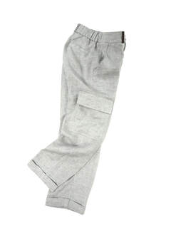 PESERICO(ペセリコ) |テーパード麻カーゴパンツ