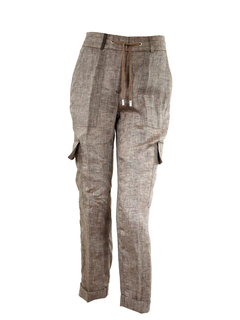 PESERICO(ペセリコ) |テーパード麻カーゴパンツ