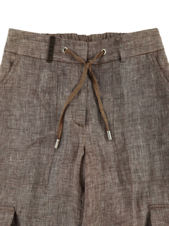 PESERICO(ペセリコ) |テーパード麻カーゴパンツ