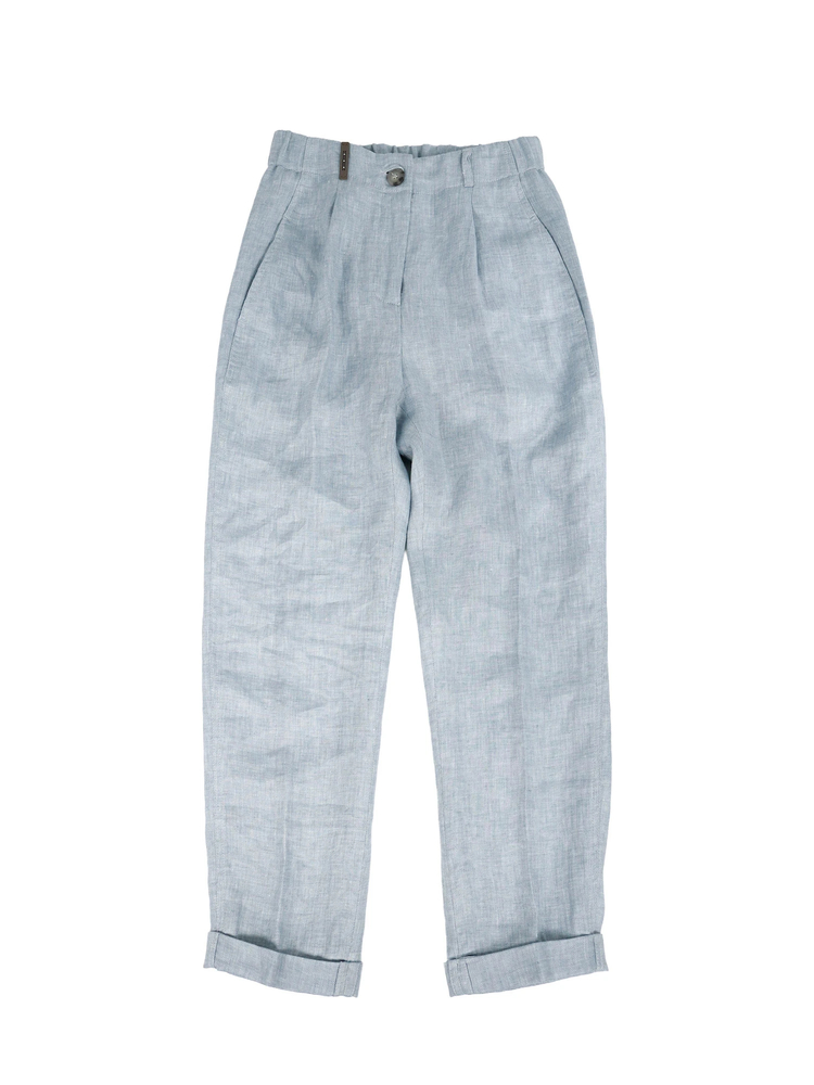 PESERICO(ペセリコ) |ウエストゴム麻テーパードパンツ