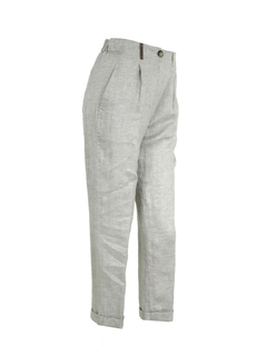 PESERICO(ペセリコ) |ウエストゴム麻テーパードパンツ