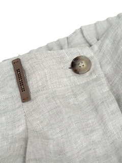 PESERICO(ペセリコ) |ウエストゴム麻テーパードパンツ