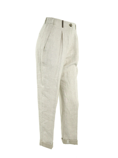 PESERICO(ペセリコ) |ウエストゴム麻テーパードパンツ