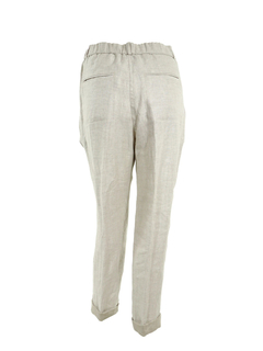 PESERICO(ペセリコ) |ウエストゴム麻テーパードパンツ