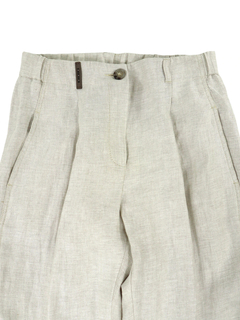 PESERICO(ペセリコ) |ウエストゴム麻テーパードパンツ