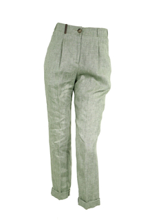 PESERICO(ペセリコ) |ウエストゴム麻テーパードパンツ