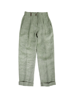 PESERICO(ペセリコ) |ウエストゴム麻テーパードパンツ