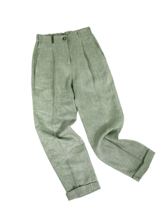 PESERICO(ペセリコ) |ウエストゴム麻テーパードパンツ