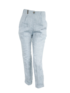 PESERICO(ペセリコ) |ウエストゴム麻テーパードパンツ