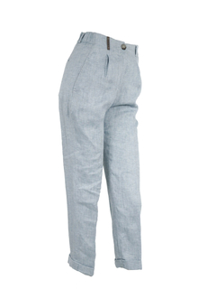 PESERICO(ペセリコ) |ウエストゴム麻テーパードパンツ