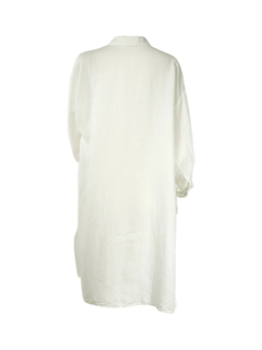 PESERICO(ペセリコ) |サイドスリット麻オーバーロングシャツ