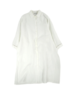 PESERICO(ペセリコ) |サイドスリット麻オーバーロングシャツ