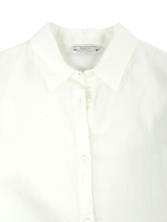 PESERICO(ペセリコ) |サイドスリット麻オーバーロングシャツ