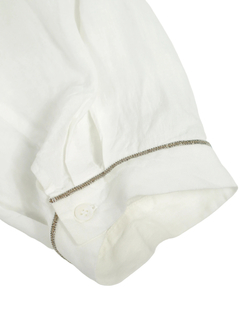 PESERICO(ペセリコ) |サイドスリット麻オーバーロングシャツ