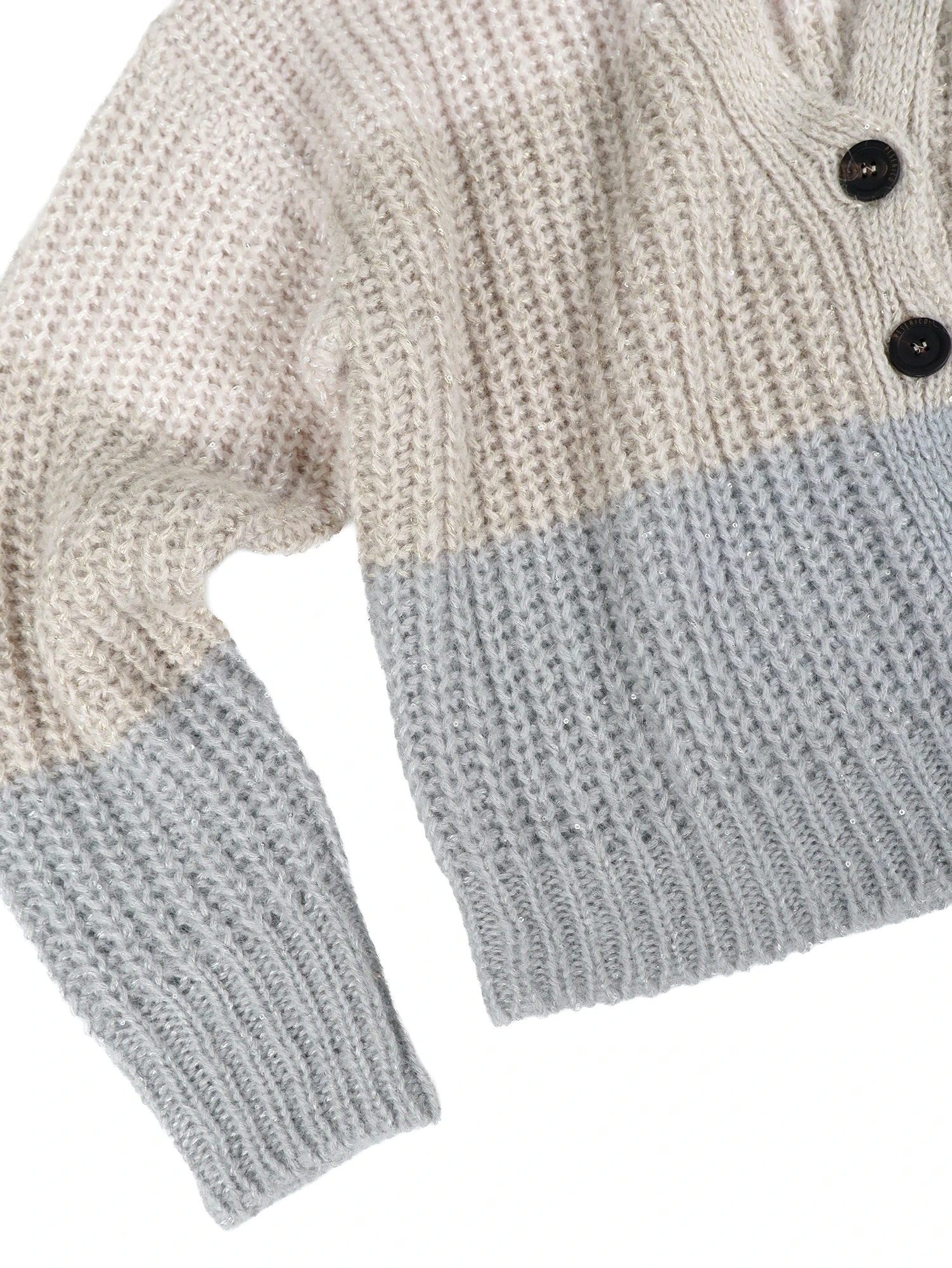 アルパカ混配色Vネックカーディガン / PESERICO（ペセリコ