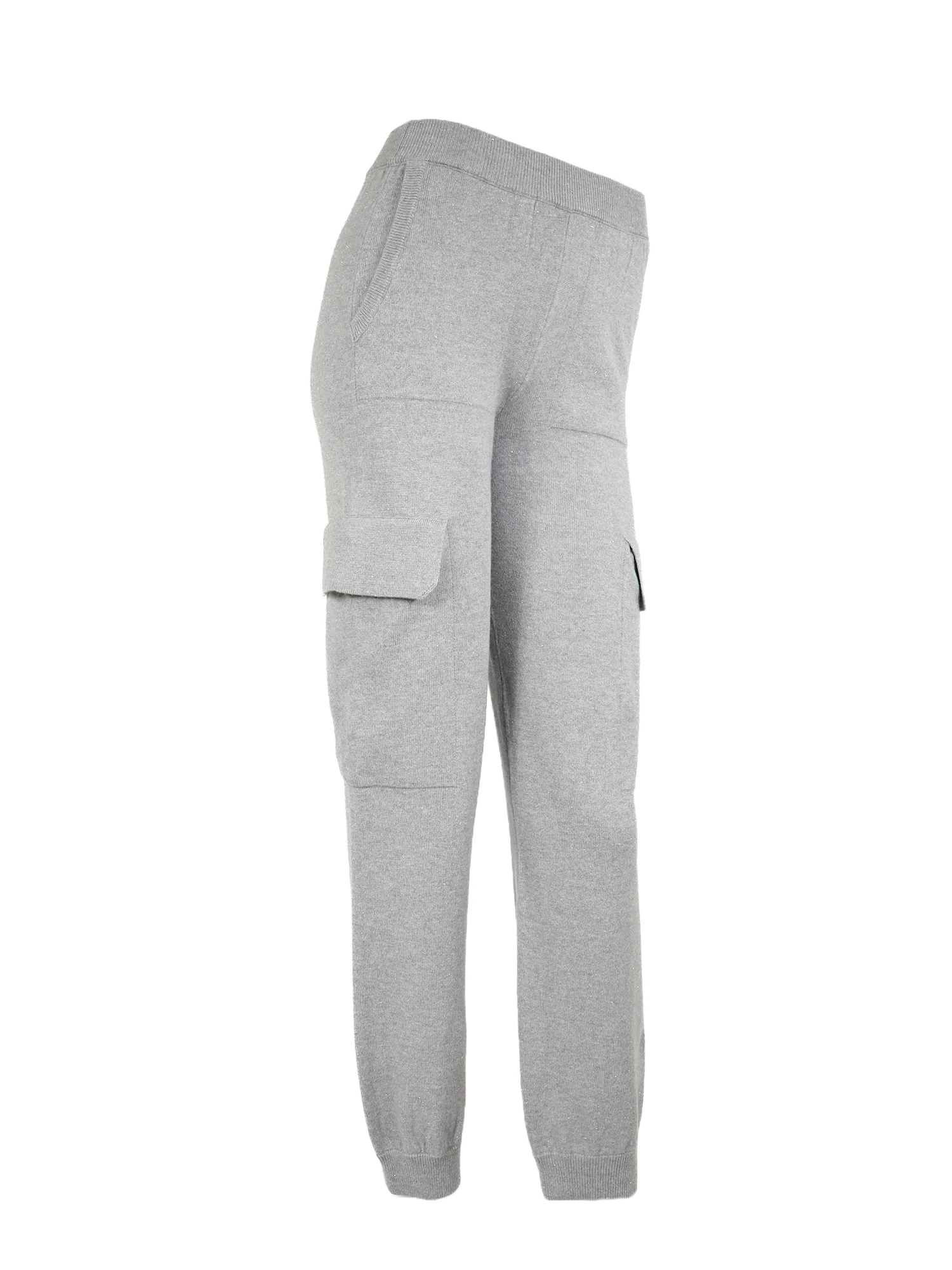 ラメ混 毛絹カシミヤ ニットカーゴパンツ / PESERICO（ペセリコ