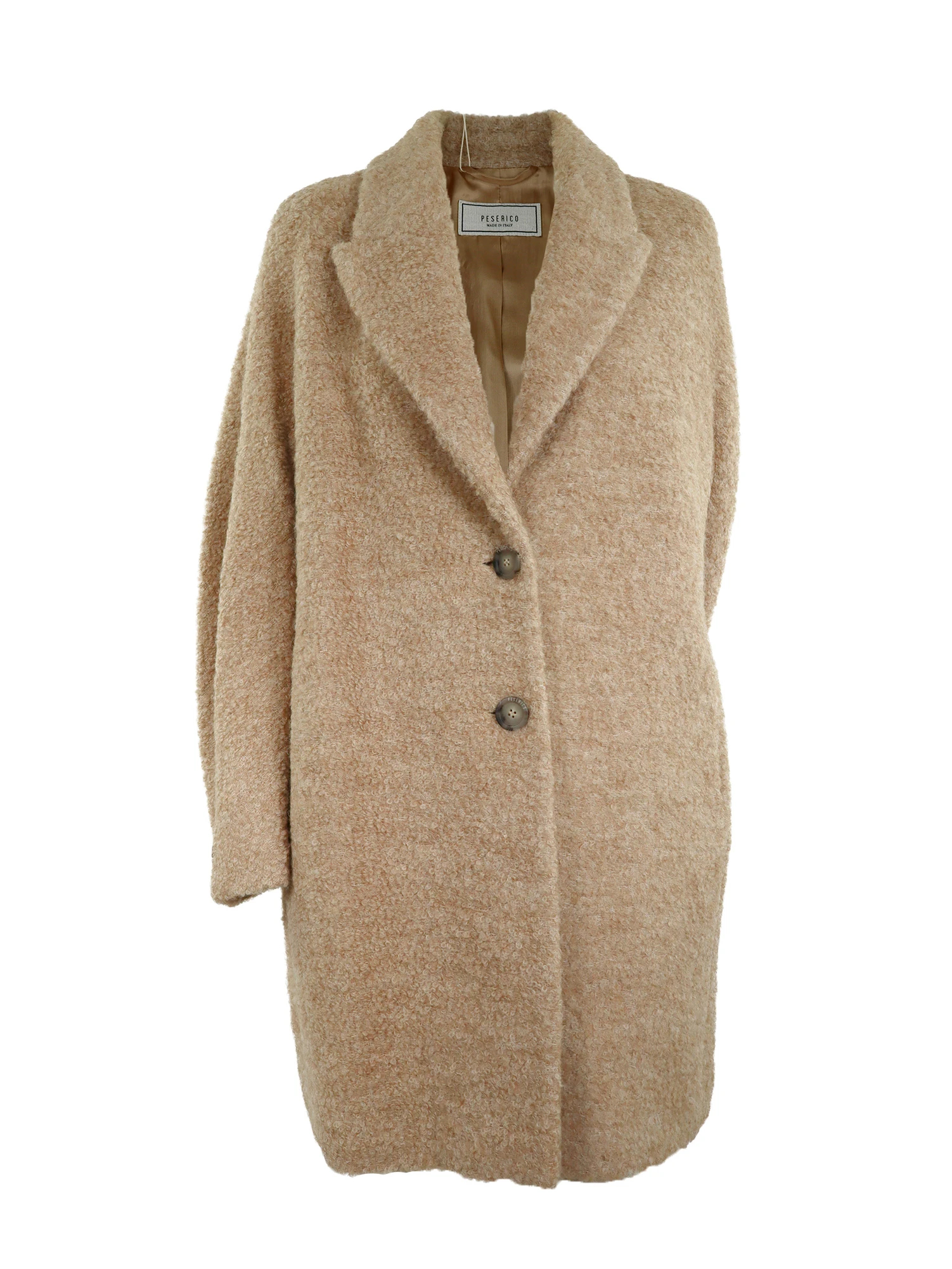 Hevo ウール ステンカラーコート くるみボタン アルパカ イタリア製