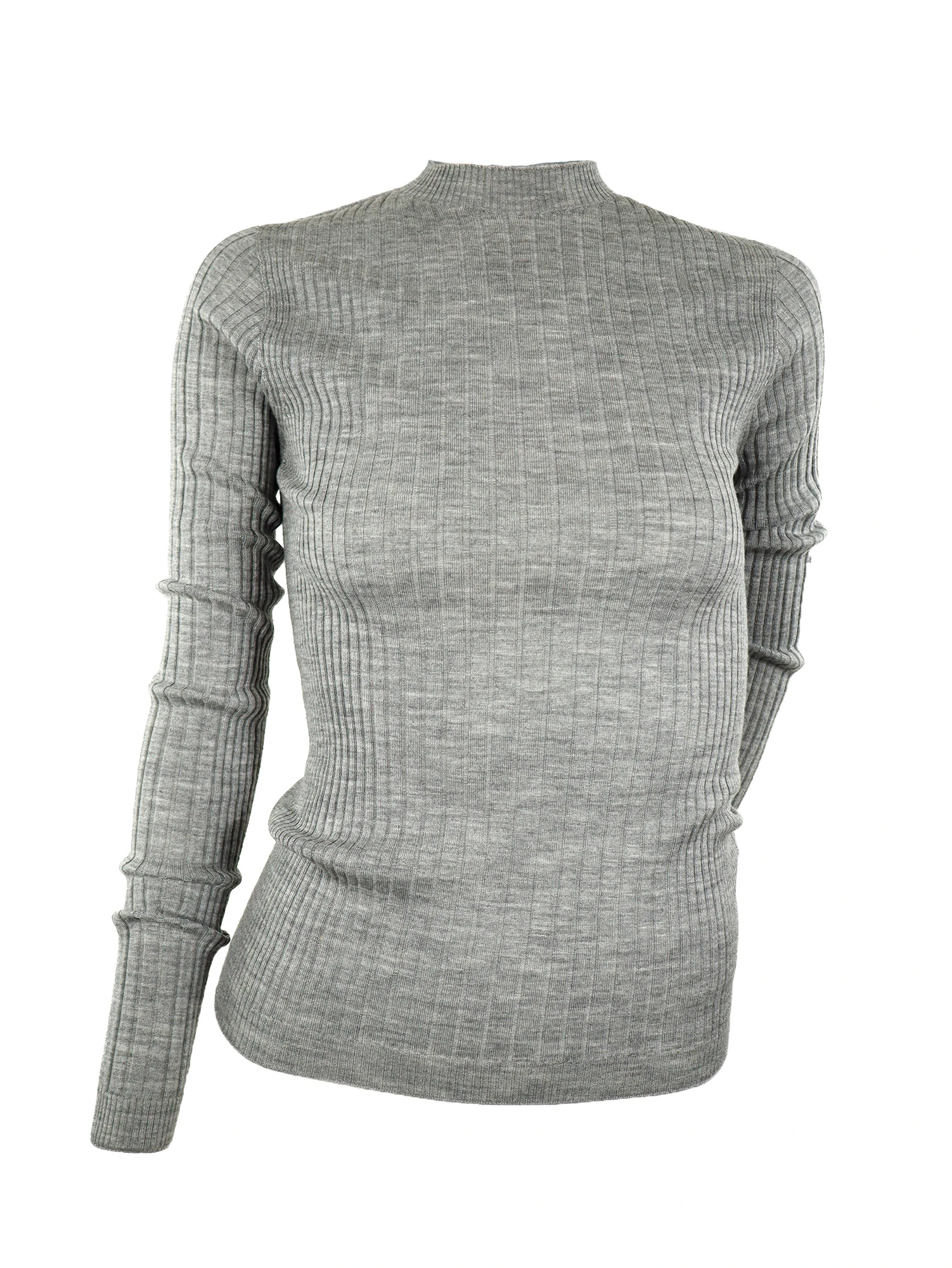 ランダムリブ毛100％モックネックニット / PESERICO（ペセリコ