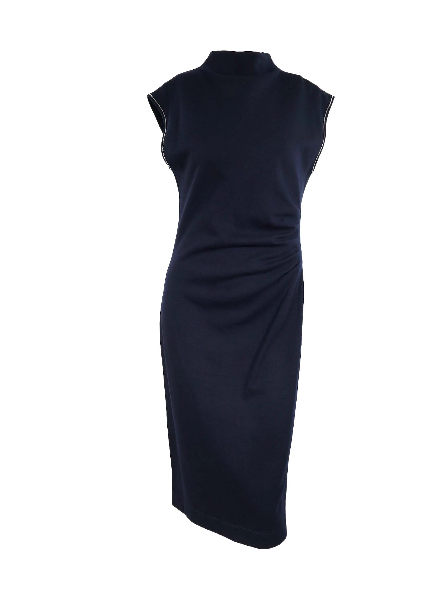 【美品】PESERICO ペゼリコ フロントタック ノースリーブ ワンピース 左ウエストタックデザイン ノースリーブワンピース / PESERICO