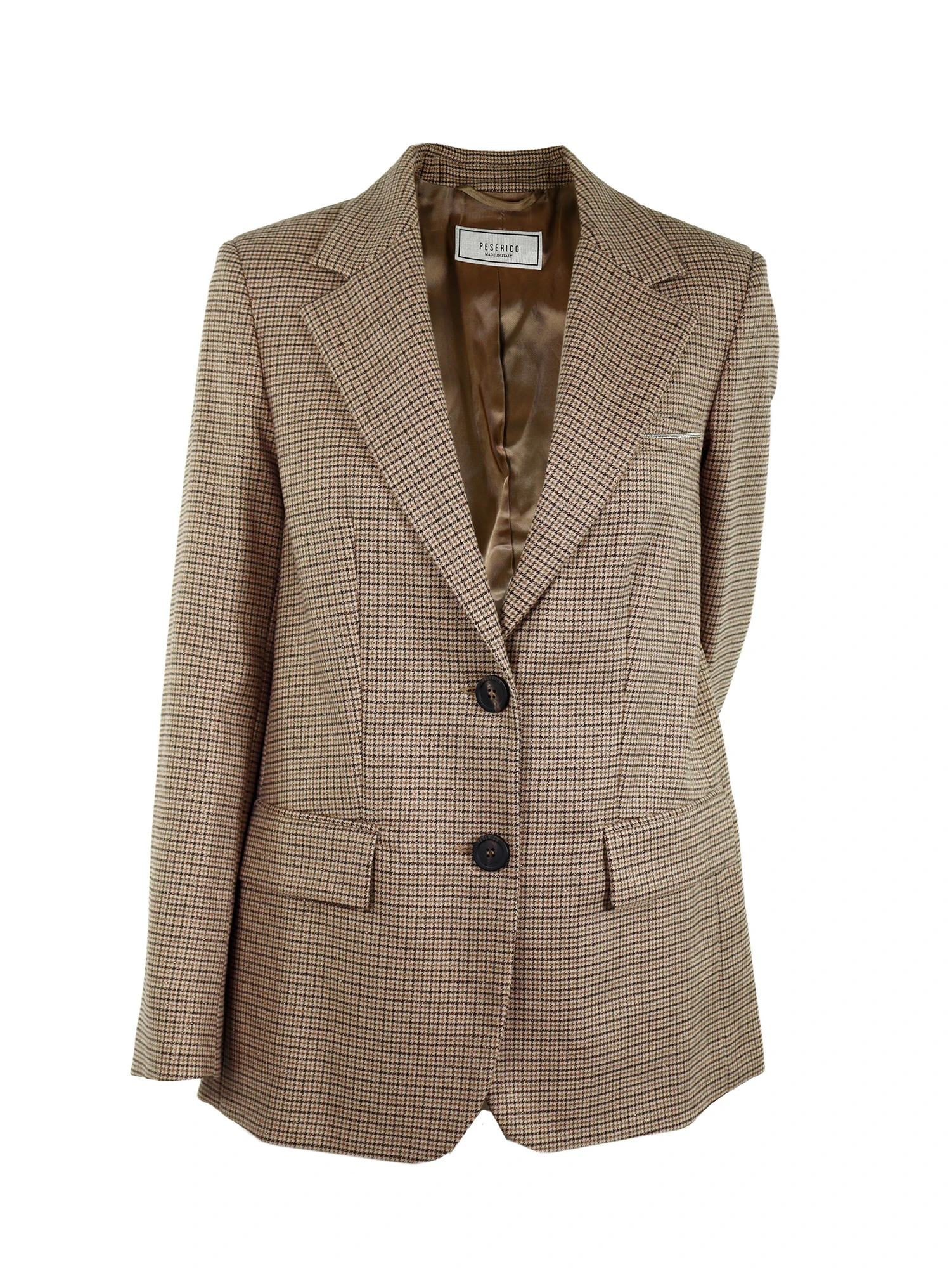 ラメ糸混ハウンドトゥース2ボタンジャケット / PESERICO