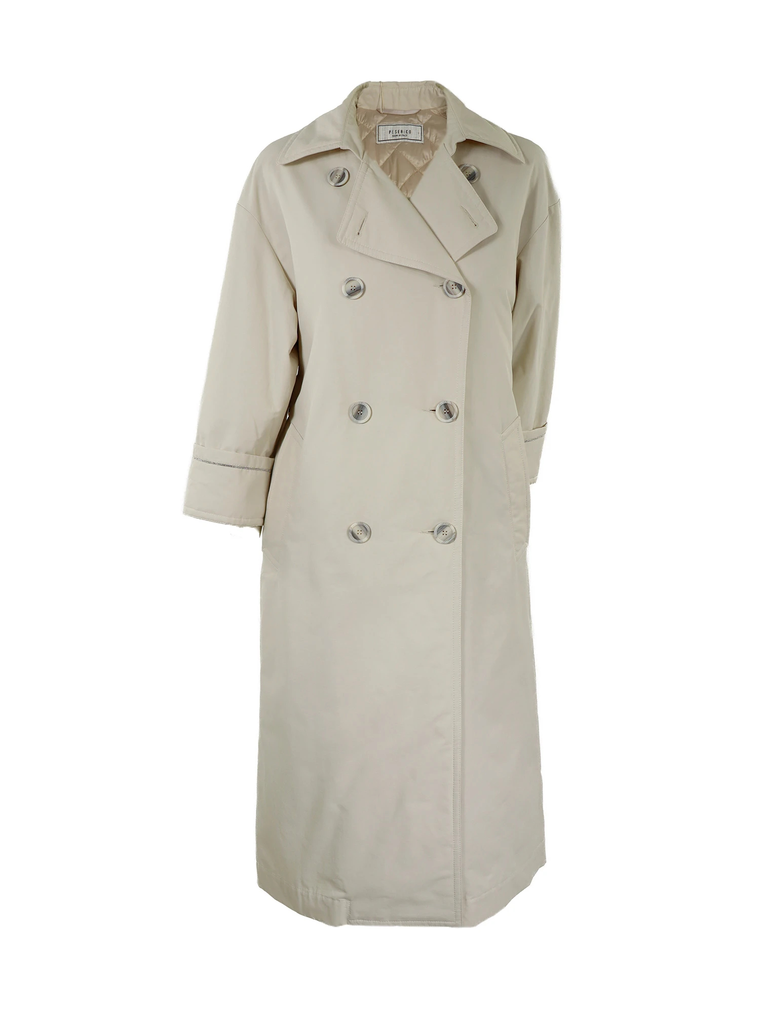 中わたキルト七分袖トレンチコート / PESERICO（ペセリコ