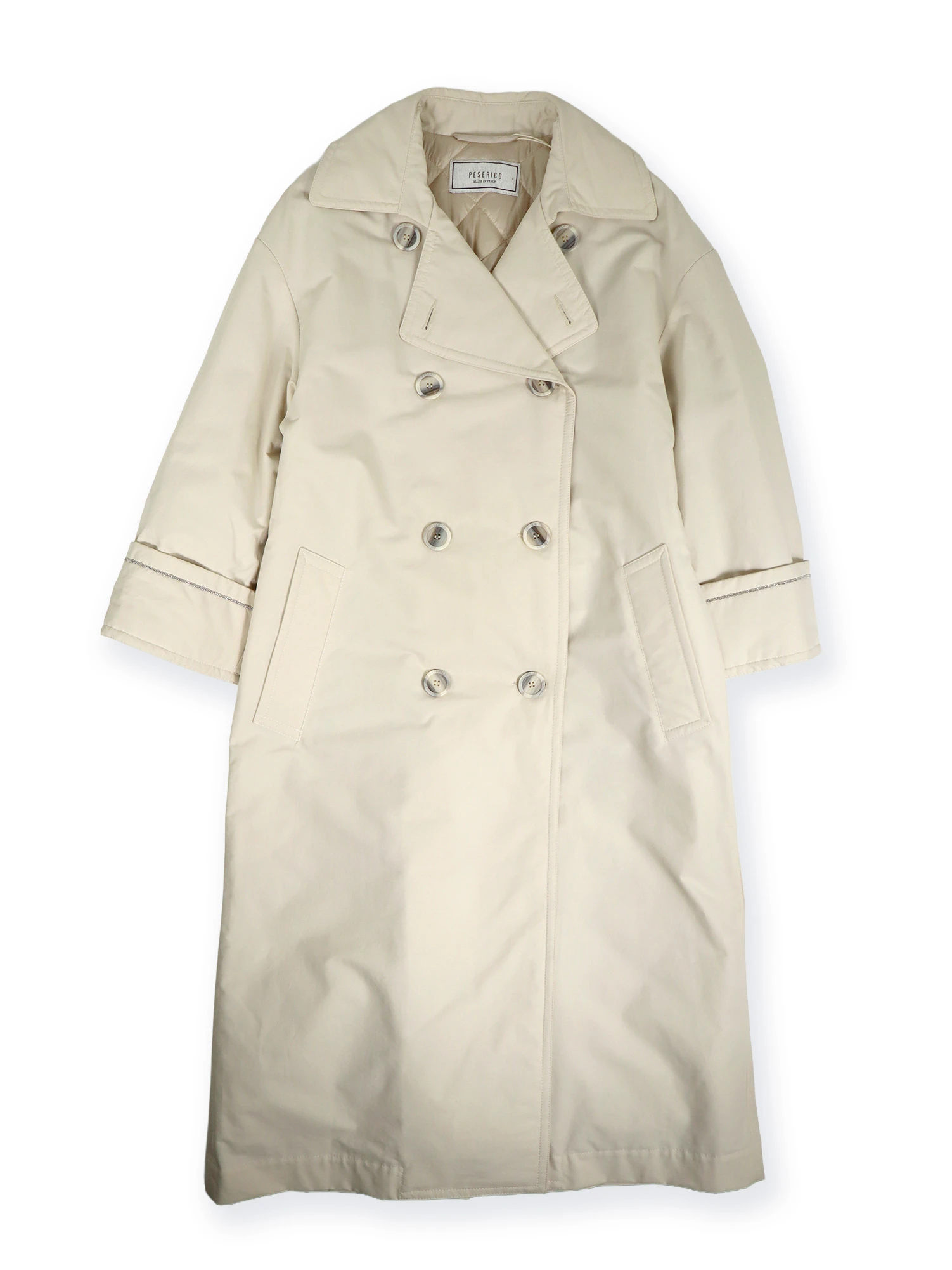 中わたキルト七分袖トレンチコート / PESERICO（ペセリコ