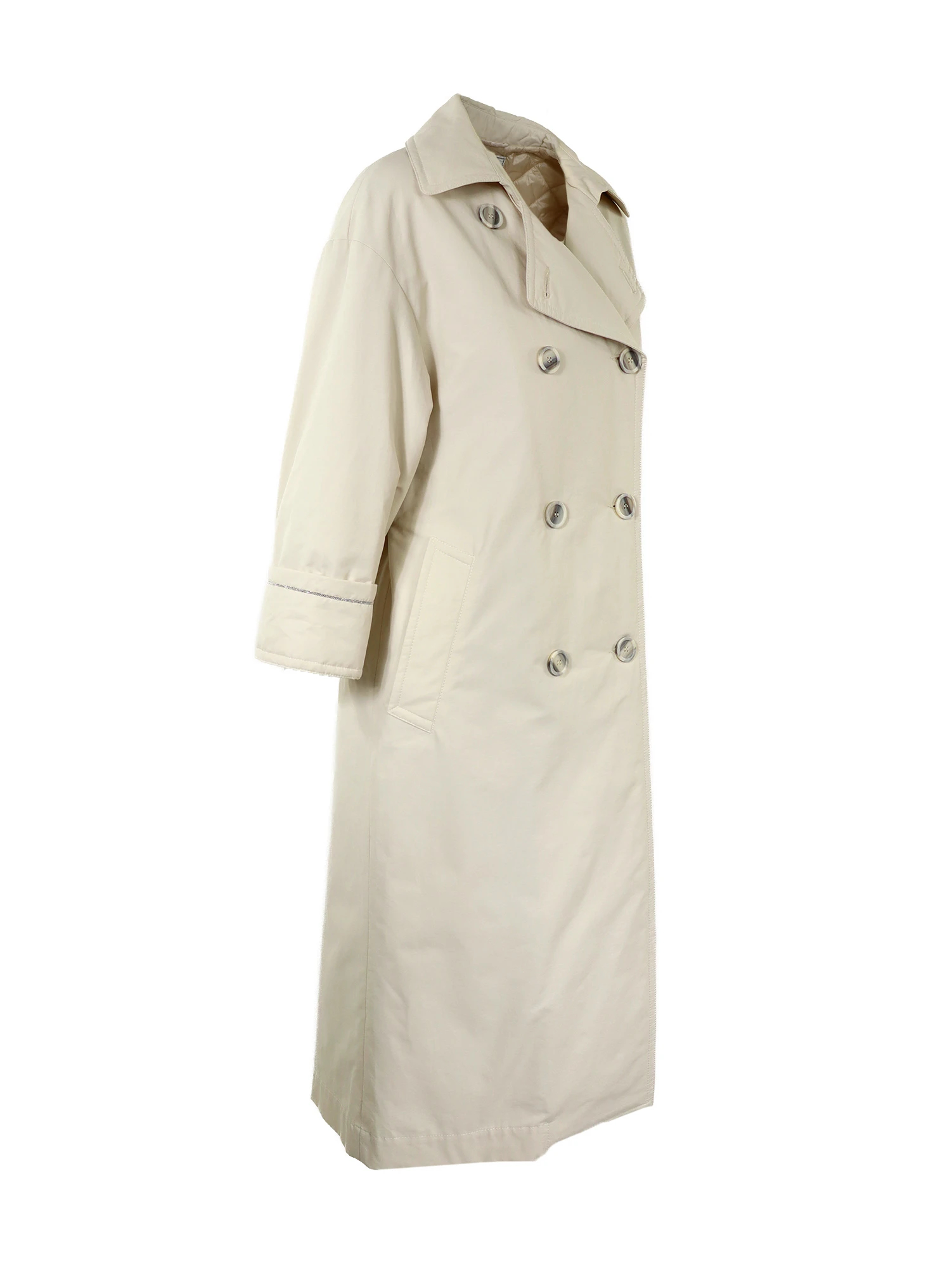 中わたキルト七分袖トレンチコート / PESERICO（ペセリコ）｜woollen