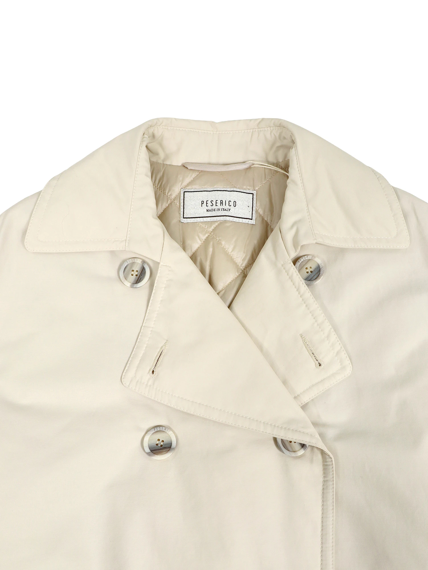 中わたキルト七分袖トレンチコート / PESERICO（ペセリコ