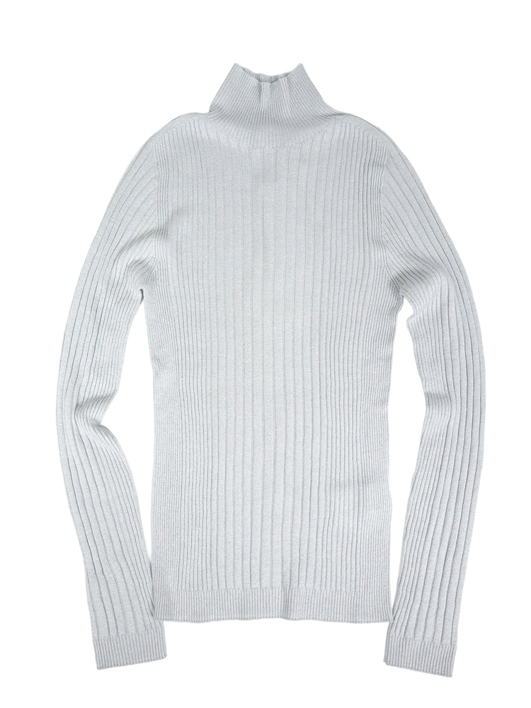 ランダムリブ ラメ糸混 ハイネックニット / PESERICO（ペセリコ