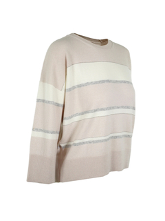 PESERICO(ペセリコ) |ウールシルクカシミヤボーダーワイドスリーブニット