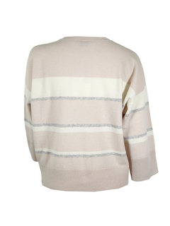 PESERICO(ペセリコ) |ウールシルクカシミヤボーダーワイドスリーブニット