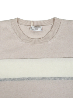 PESERICO(ペセリコ) |ウールシルクカシミヤボーダーワイドスリーブニット
