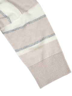 PESERICO(ペセリコ) |ウールシルクカシミヤボーダーワイドスリーブニット