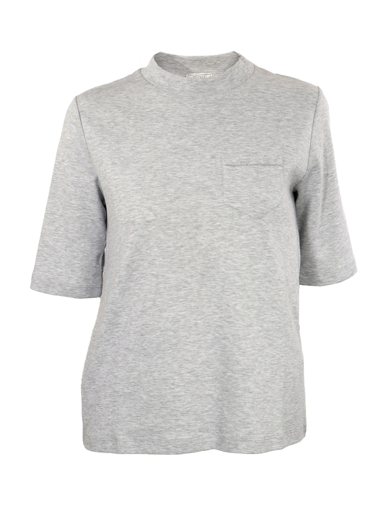 PESERICO(ペセリコ) |ミニ胸ポケット モックネック 五分袖 カットソー