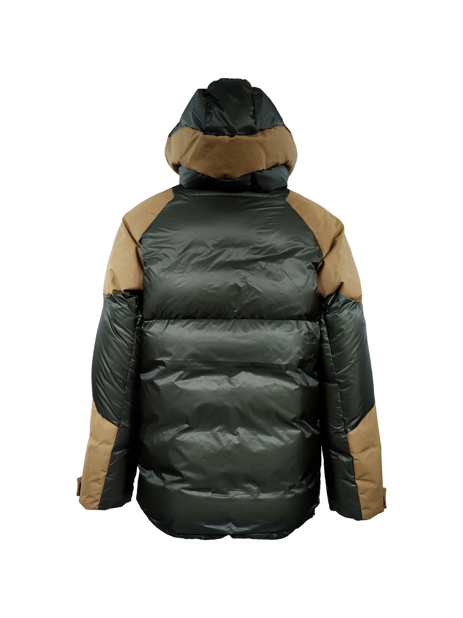 MEN'S】バイザーフードデザインカラーブロックダウンジャケット
