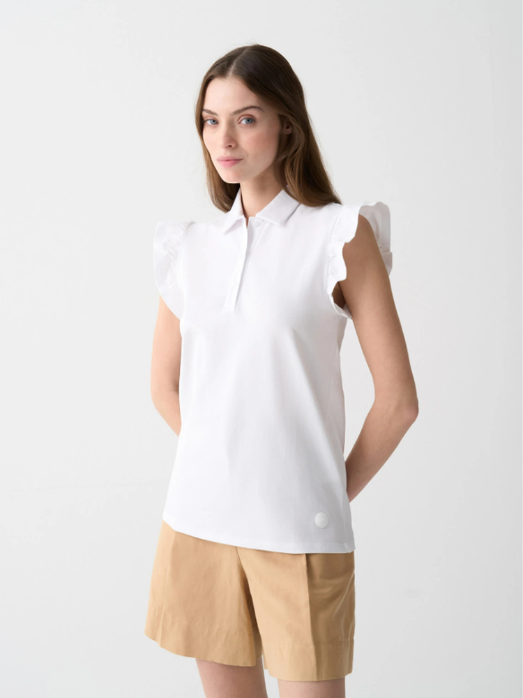 COLMAR(コルマー) |フリルスリーブコットンピケポロシャツ