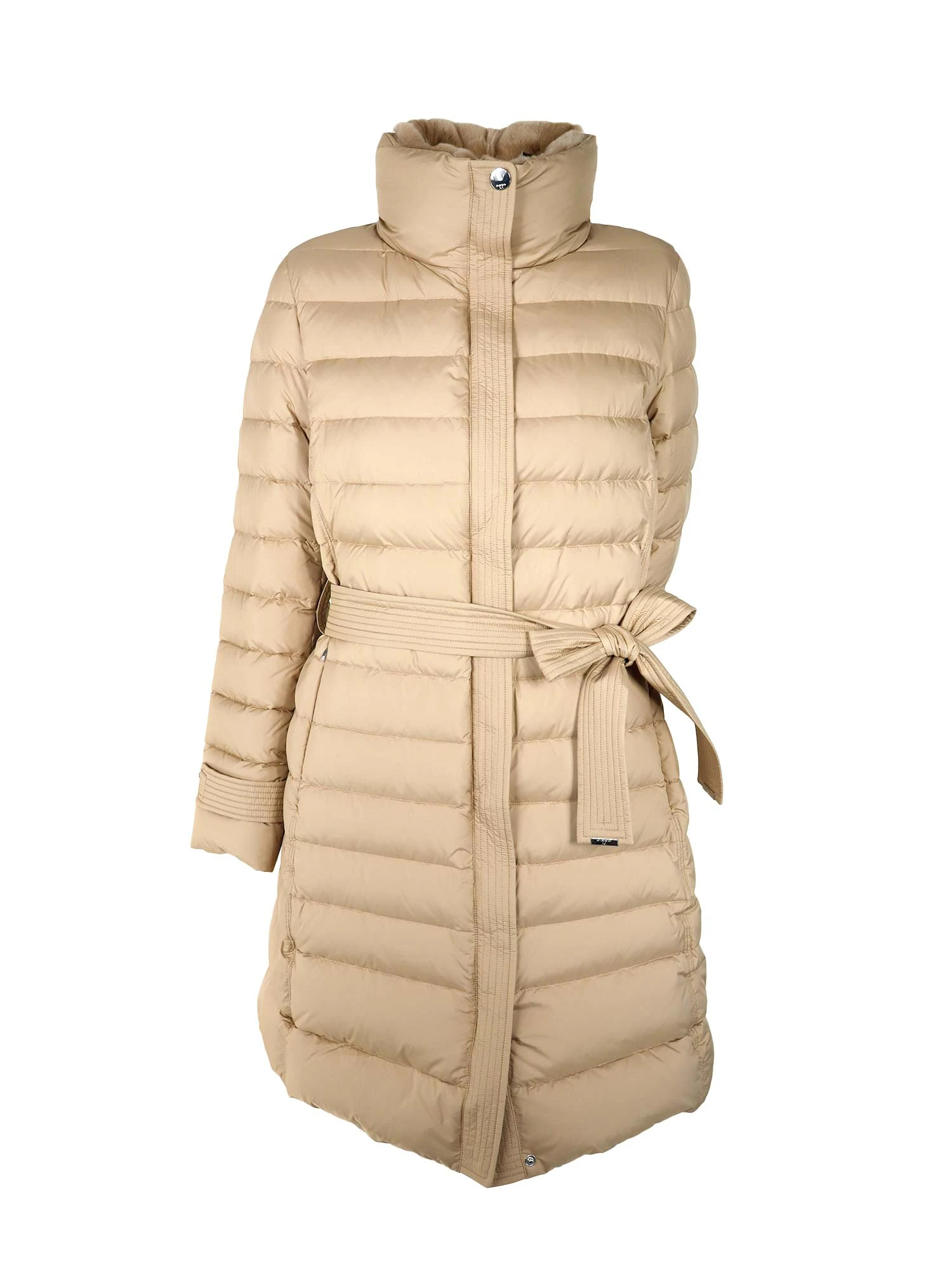 ラビットファー襟ベルト付きダウンコート / DIEGO M（ディエゴエム