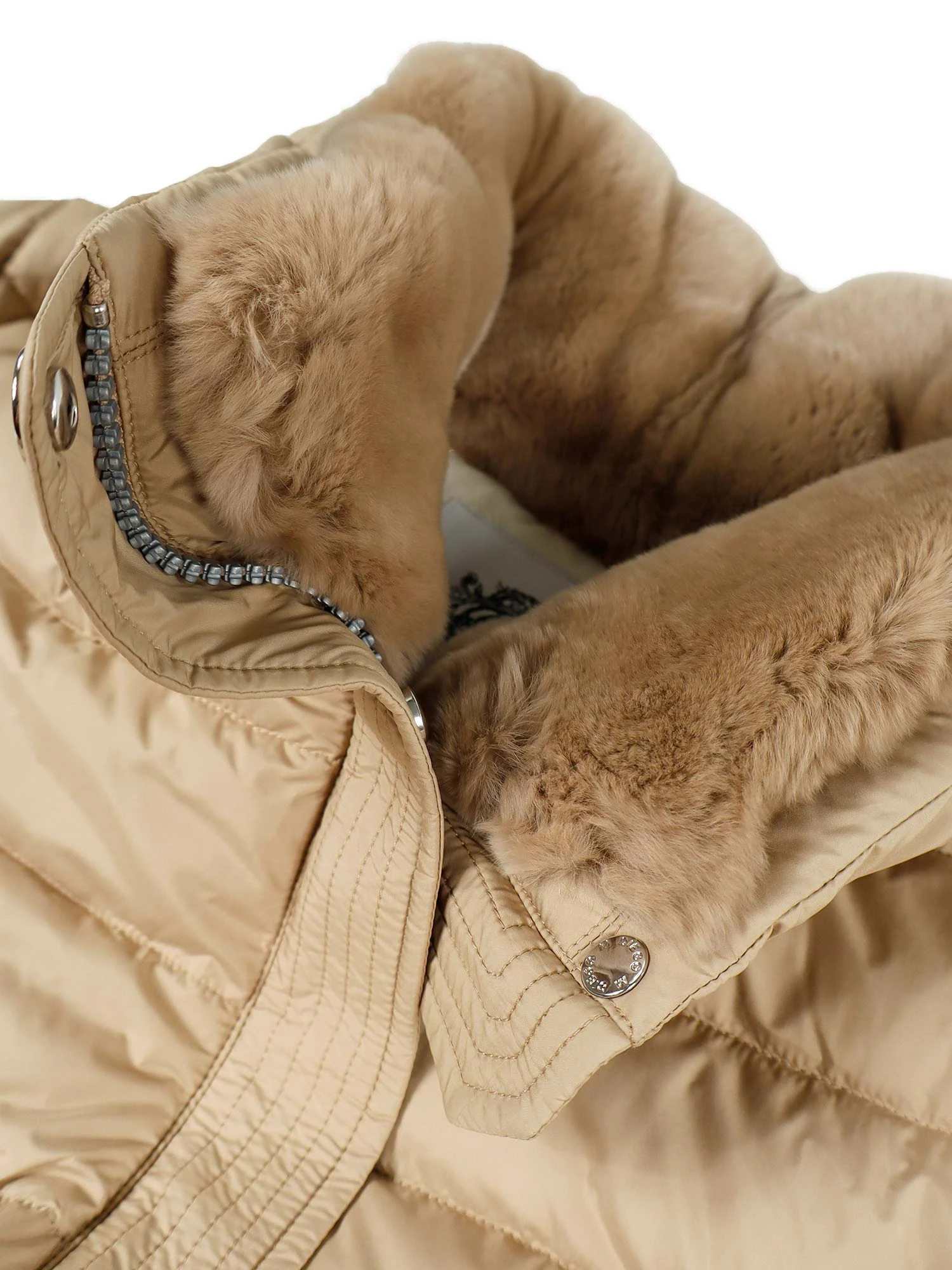 ラビットファー襟ベルト付きダウンコート / DIEGO M（ディエゴエム