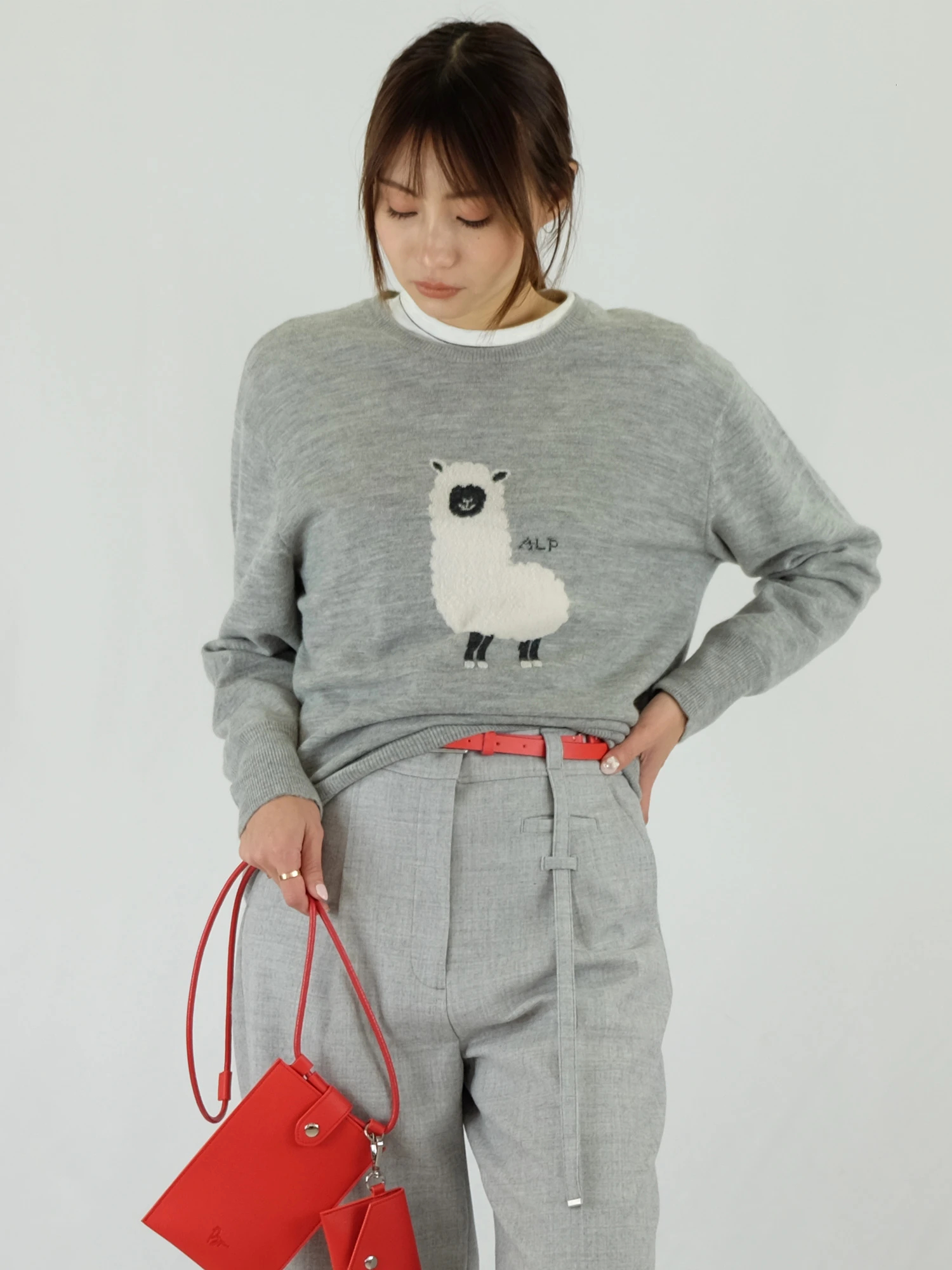 アルパカインターシャニット / blancvert（ブランベール）｜woollen